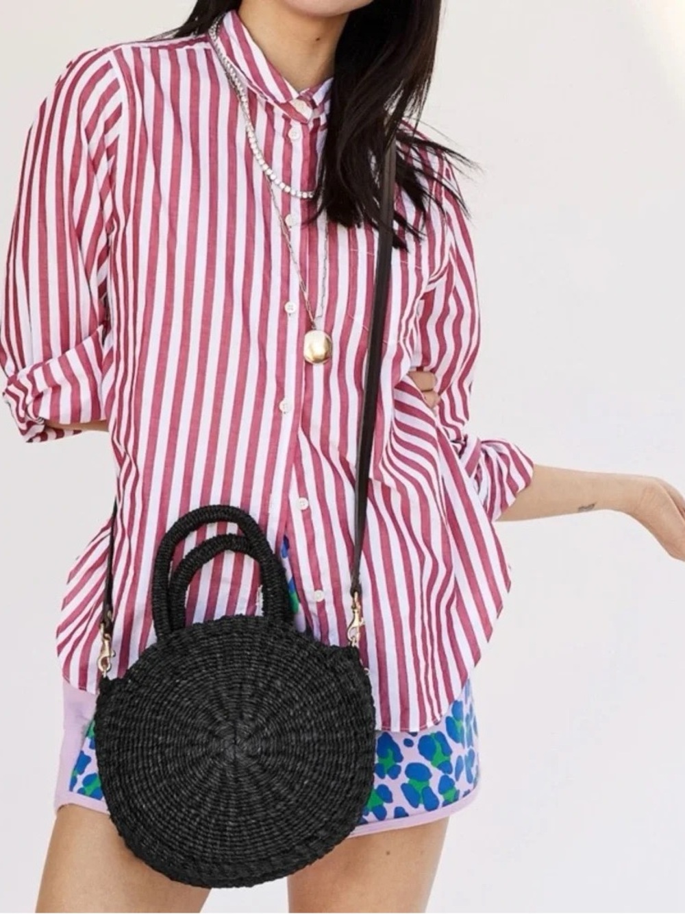 Clare V. Raffia woven circle bag